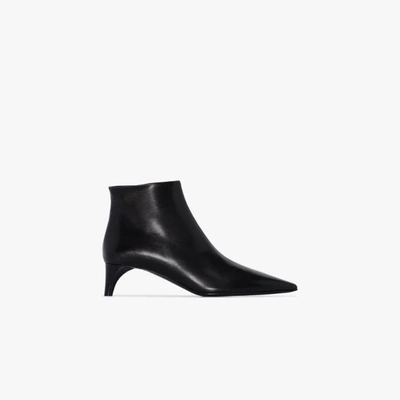 Shop Jil Sander 45 Leather Ankle Boots In Black