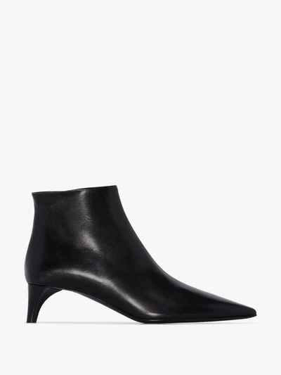 Shop Jil Sander 45 Leather Ankle Boots In Black
