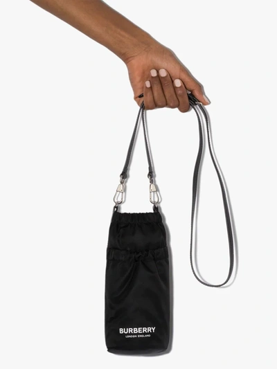 Shop Burberry Black And White Water Bottle Holder