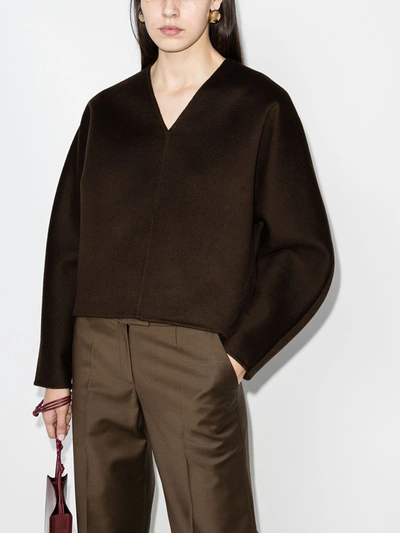 Shop Totême Rennes Cashmere And Wool Sweater In Brown