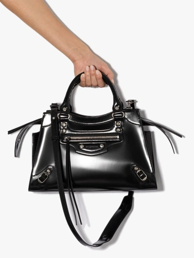 Shop Balenciaga Black Neo Classic Small Leather Top Handle Bag