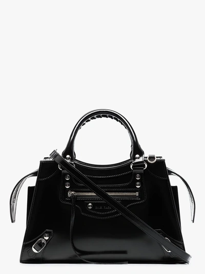 Shop Balenciaga Black Neo Classic Small Leather Top Handle Bag