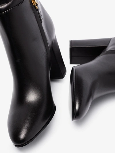 Shop Valentino Supervee 85 Knee-high Leather Boots In Black