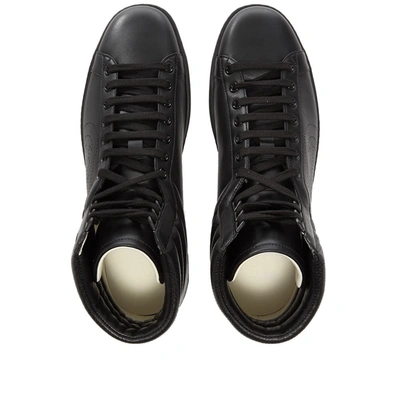 Shop Gucci Perforated Gg New Ace High Leather Sneaker In Black
