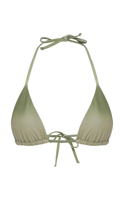 Shop Abysse Maya Adjustable Triangle Bikini Top In Green