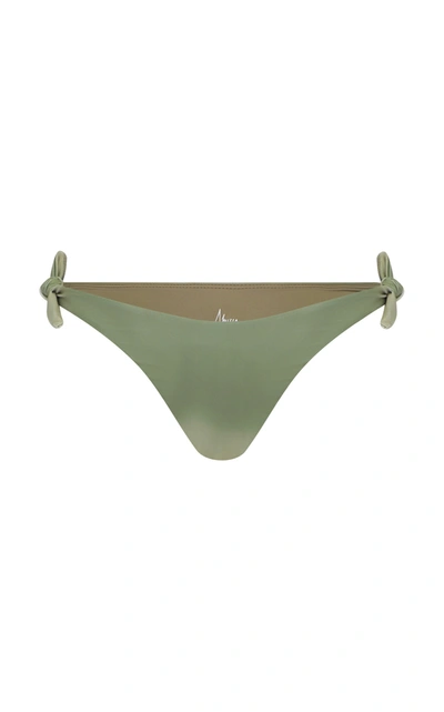 Shop Abysse Jean Bow Detail Cheeky Bikini Bottom In Green