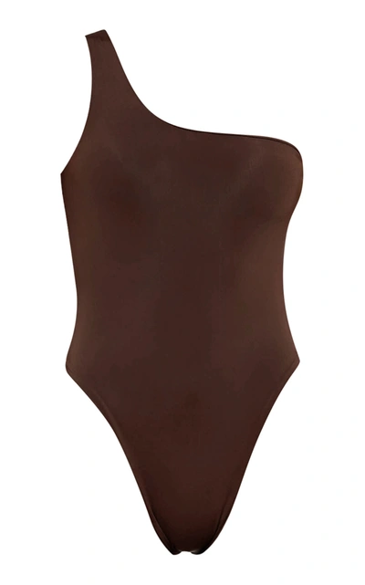 Shop Aexae Women's One Shoulder One-piece In Brown