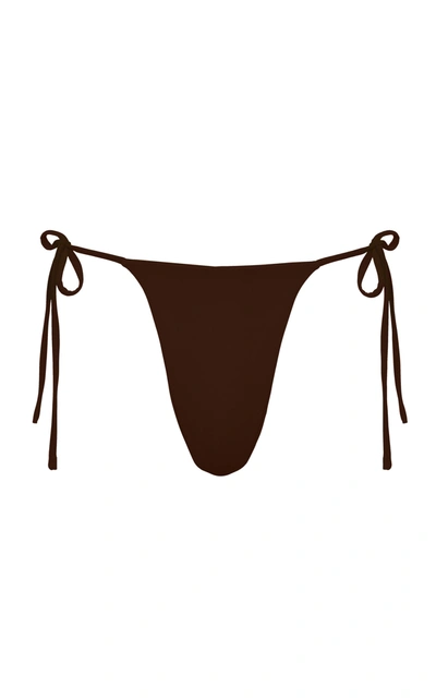 Shop Aexae Tyra Tie-side Bikini Bottoms In Brown