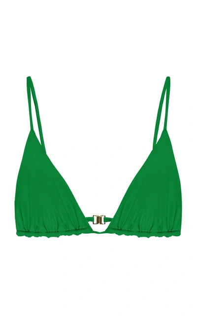 Shop Aexae Women's Gathered Bikini Top In Green