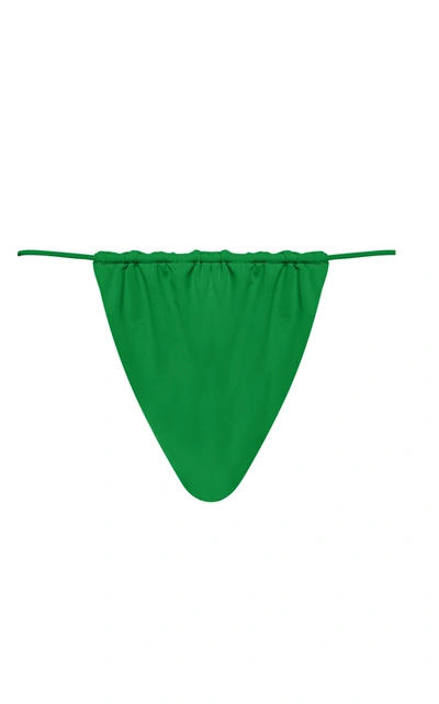 Shop Aexae Women's Gathered Bikini Bottoms In Green