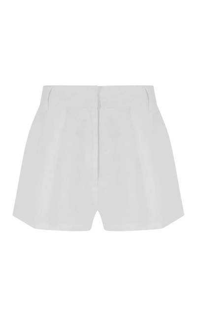 Shop Aexae Linen Shorts In White