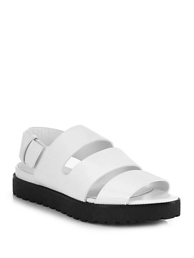Shop Alexander Wang Alisha Strappy Leather Sandals In Bleach