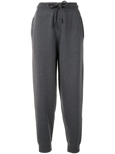 Shop Burberry Drawstring Waistband Track Pants In Grey