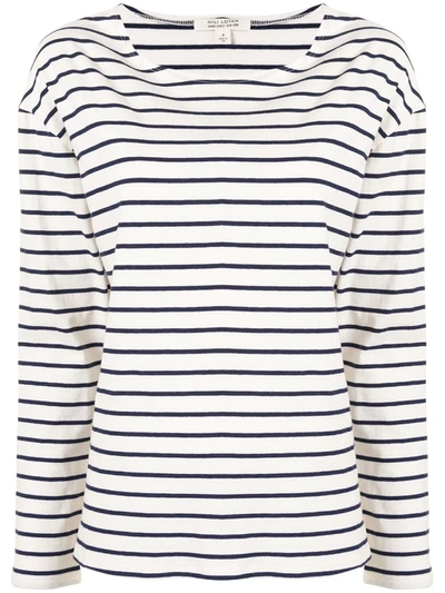 Shop Nili Lotan Striped Relaxed T-shirt In White