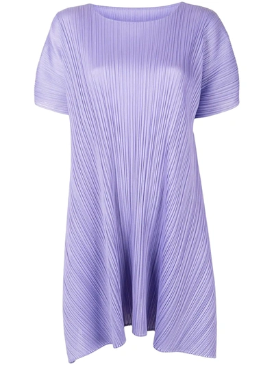 Shop Issey Miyake Pleated Oversized Blouse In Purple