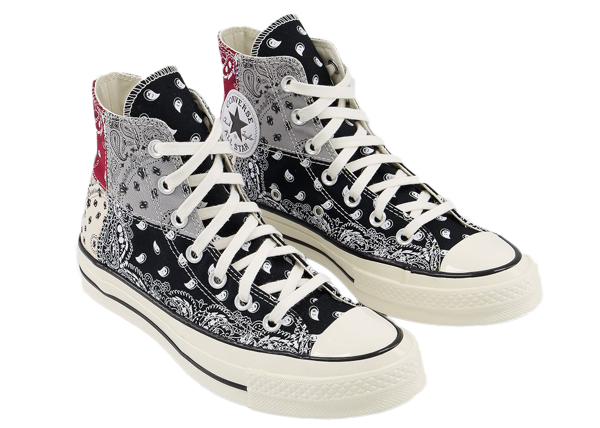 Pre-owned Chuck Taylor All-star 70s Hi Offspring Paisley Black In Black/multi-egret Pre-owned Chuck Taylor All-star 70s Hi Offspring Paisley Black In Black/multi-egret