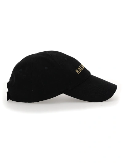 Shop Balenciaga Baseball Hat In Black/beige