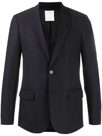 Shop Sandro Slim-fit Suit Jacket In Blue