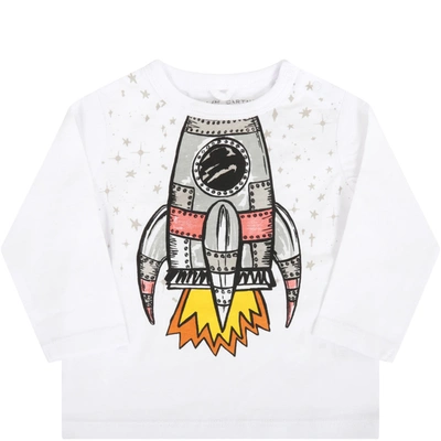 Shop Stella Mccartney White T-shirt For Kids With Rocket