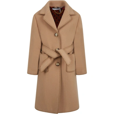 Shop Dolce & Gabbana Beige Coat For Girl