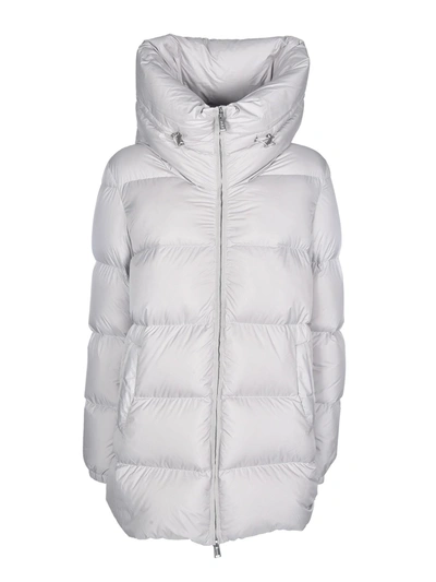 Shop Add Wide Neck Down Jacket In Ice Color In Grey