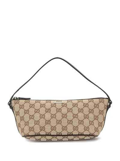 Pre-owned Gucci Gg Pattern Shoulder Bag In Brown