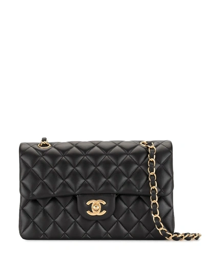Pre-owned Chanel 2020 Double Flap Shoulder Bag In Black
