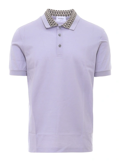 Shop Ferragamo Cotton Polo Shirt In Grey