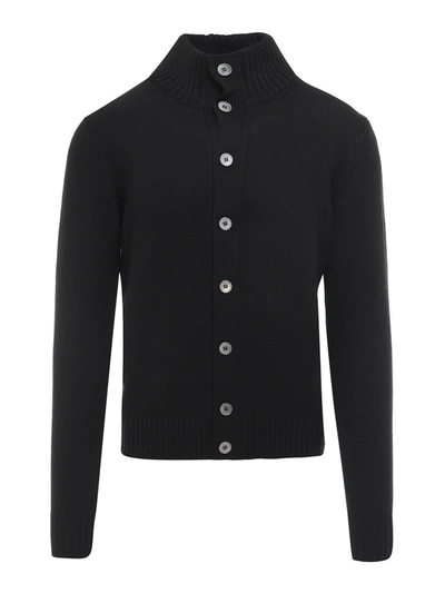 Shop Zanone Wool Cardigan In Black