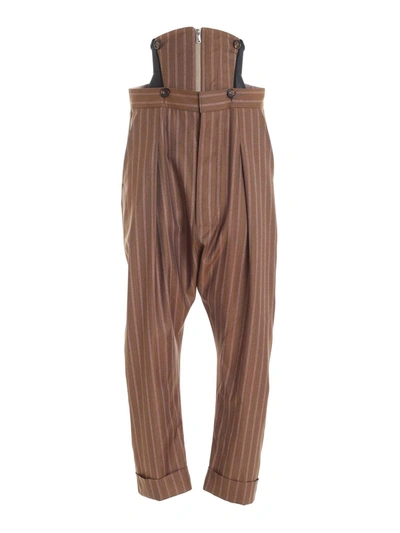 Shop Vivienne Westwood Removable Bustier Pants In Brown