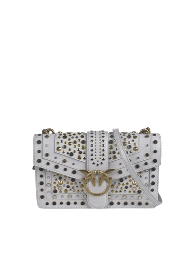 Shop Pinko Love Classic Icon New Studs Bag In Ice Color In White
