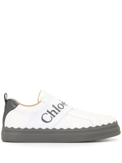 Shop Chloé Lauren Strap Sneakers In White