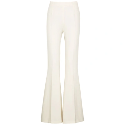 Shop Safiyaa Ivory Flared-leg Trousers