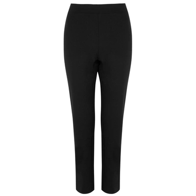 Shop Eileen Fisher Black Slim-leg Stretch-jersey Trousers