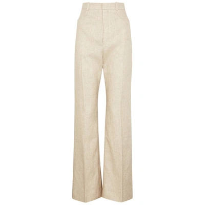 Shop Jacquemus Le Pantalon Sauge Stone Linen-blend Trousers In Beige