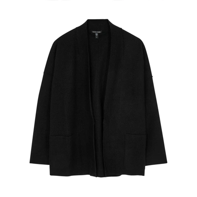 Shop Eileen Fisher Black Boiled Wool Jacket