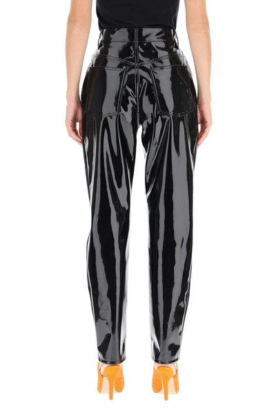 Shop Attico The  Dua Vinyl Trousers In Black