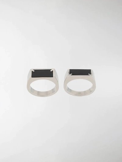 Shop Maison Margiela Stackable Ring Set In Silver