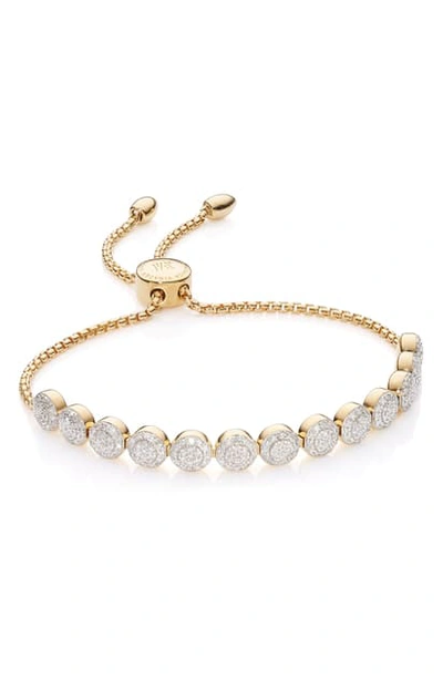 Shop Monica Vinader Fiji Beaded Chain Diamond Bracelet In Gp