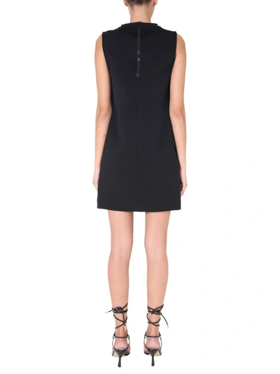 Shop Versace Jeans Couture Round Neck Dress In Black