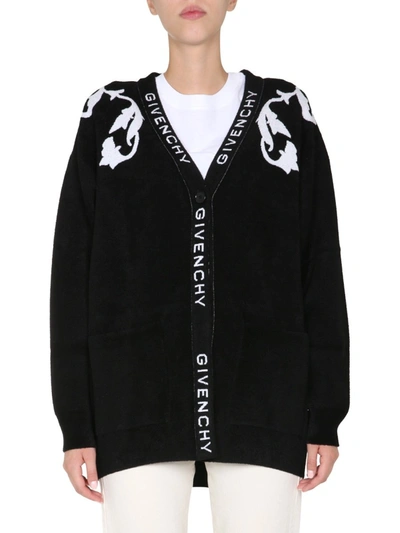 Shop Givenchy V-neck Cardigan In Black