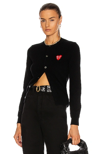 Shop Comme Des Garçons Play Cardigan In Black