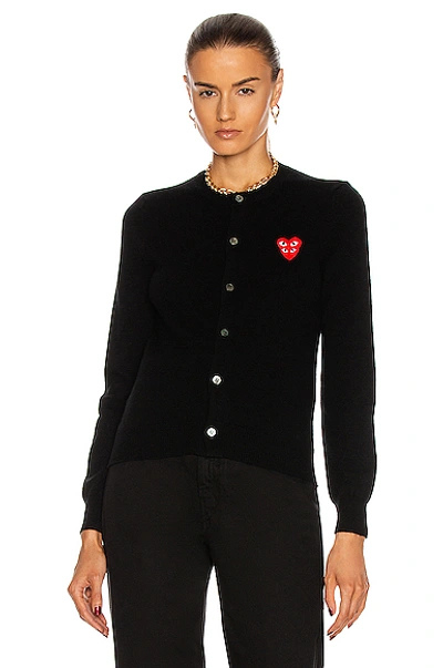 Shop Comme Des Garçons Play Cardigan In Black