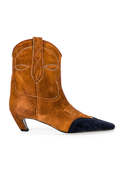 Shop Khaite Dallas Ankle Boots In Caramel & Midnight