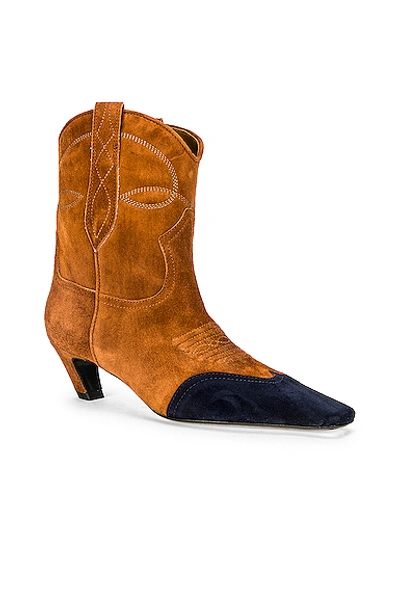 Shop Khaite Dallas Ankle Boots In Caramel & Midnight