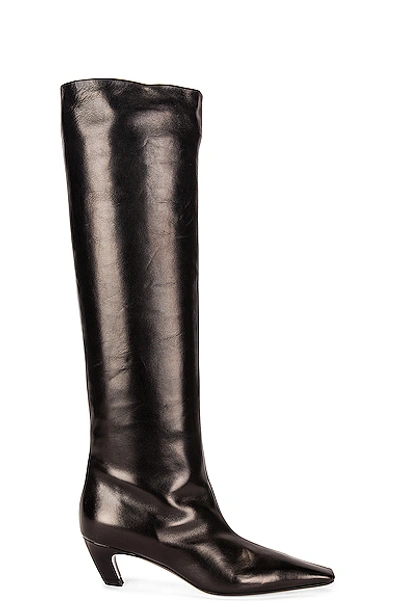 Shop Khaite Davis Knee High Boots In Black