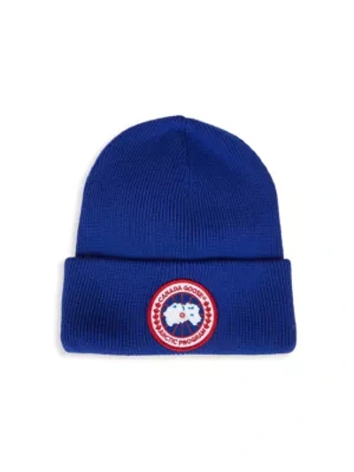 Shop Canada Goose Arctic Disc Wool Beanie In Pacific Blue