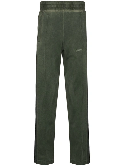 Shop Palm Angels Embroidered-logo Track Pants In Green