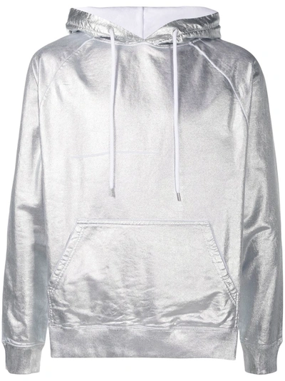 Shop Etudes Studio Metallic Hoodie In Silver