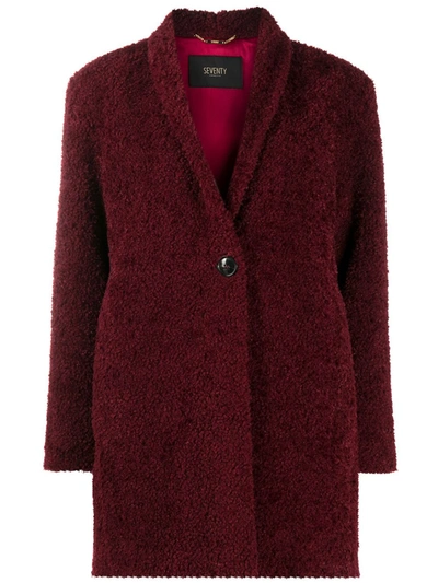 Shop Seventy Oversized Textured Coat In Red